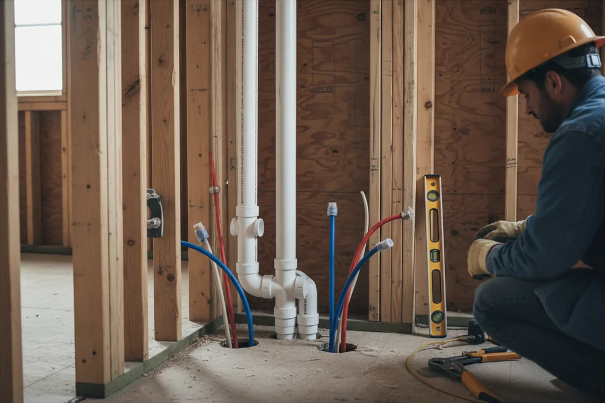 Drain and supply rough-in during Drain Cleaning in Dayton